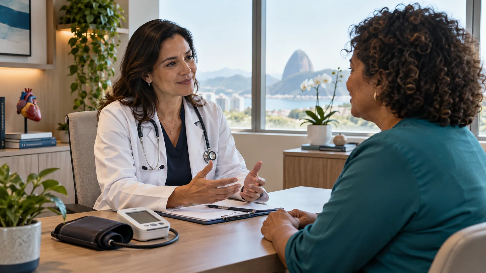 Conversa ilustrativa sobre acompanhamento cardiovascular